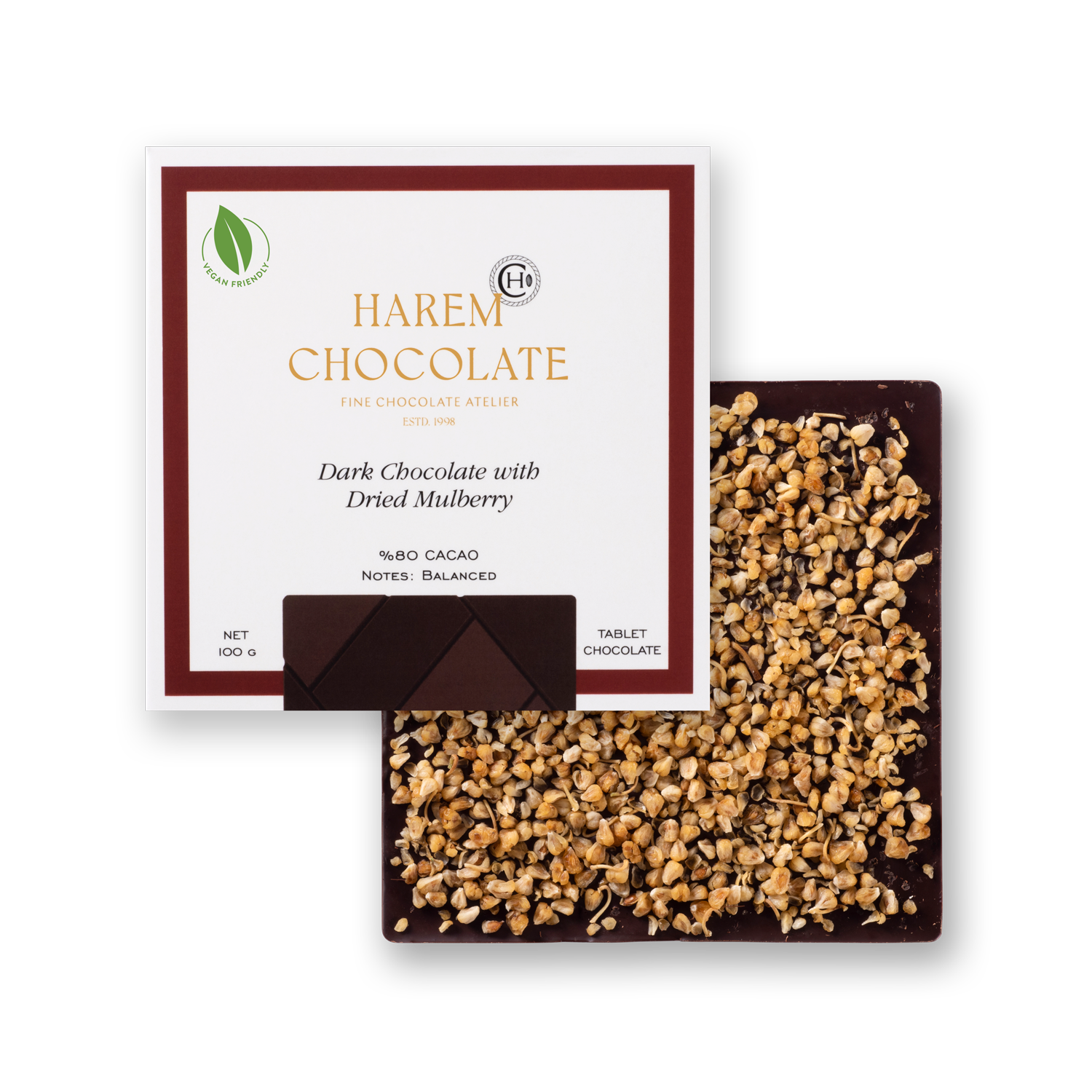 Tablet Dark Chocolate with Dried Mulberry