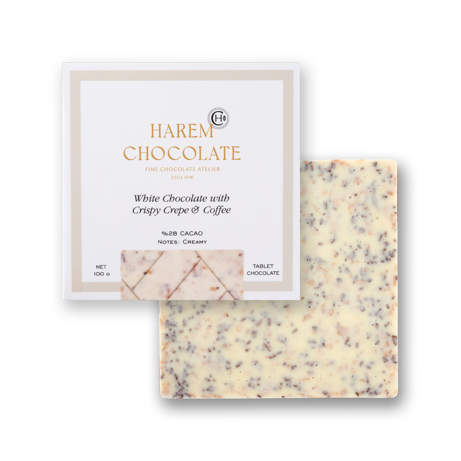 White Tablet Chocolate with Coffee & Crepe